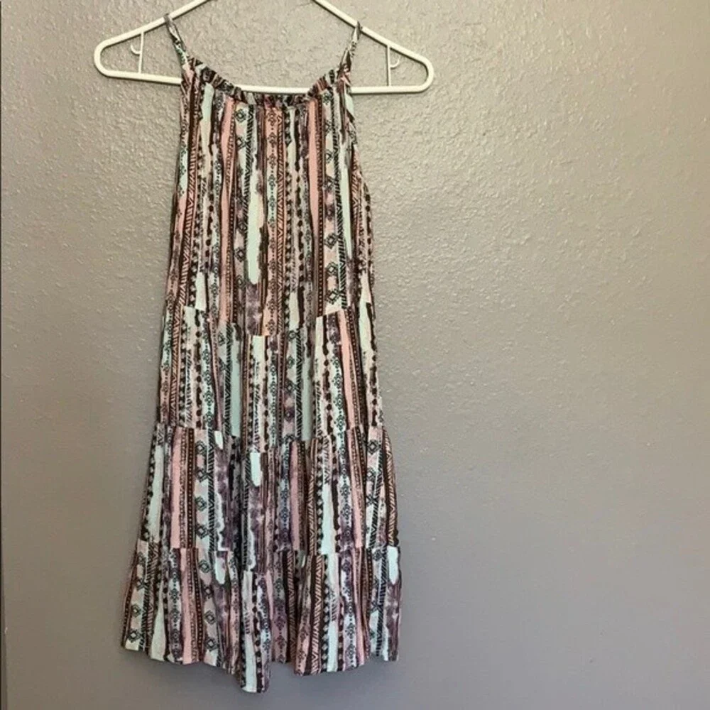 Art Class Girls Long dress Large Mint/Rose Pink   Multicolored Teared Spaghetti